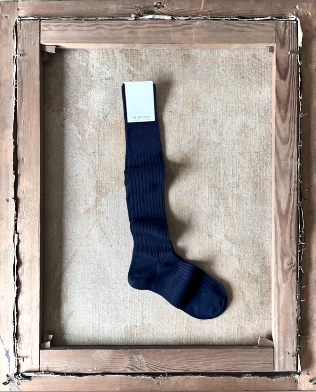 Luxury Cashmere-Silk Knee-High Navy