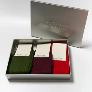 Gift Box: Egyptian Cotton Mid-Calf - Rosso, Oliva, Bordeaux