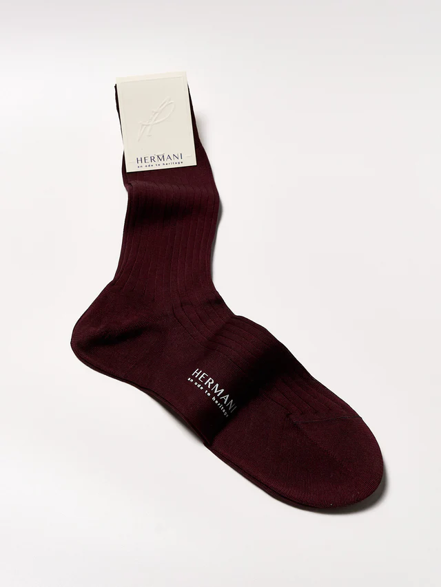 Filo di Scozia Cotton Mid-Calf - Bordeaux
