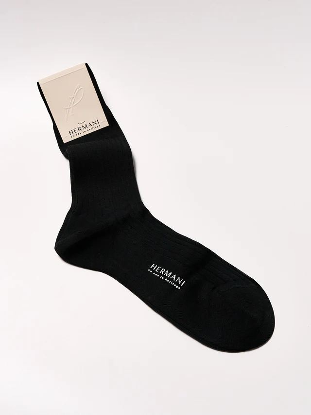 Filo di Scozia Cotton Mid-Calf - Nero