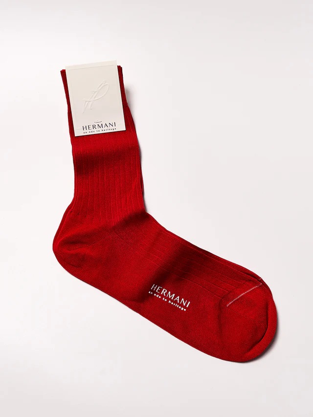 Filo di Scozia Cotton Mid-Calf - Rosso