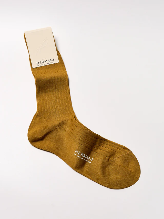 Filo di Scozia Cotton Mid-Calf - Senape