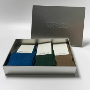 Gift Box: Egyptian Cotton Mid-Calf - Verdone, Blu, Tabacco